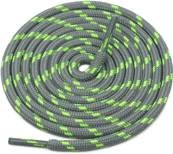 GRAH SANGRAH® (2 Pair) Shoelaces for Hiking Shoes, Outdoor Walking Sneakers, Outdoor Hiking, Climbing, Basketball, Work Boot, Running , Sport Shoes - 120 cm, Light Grey Green